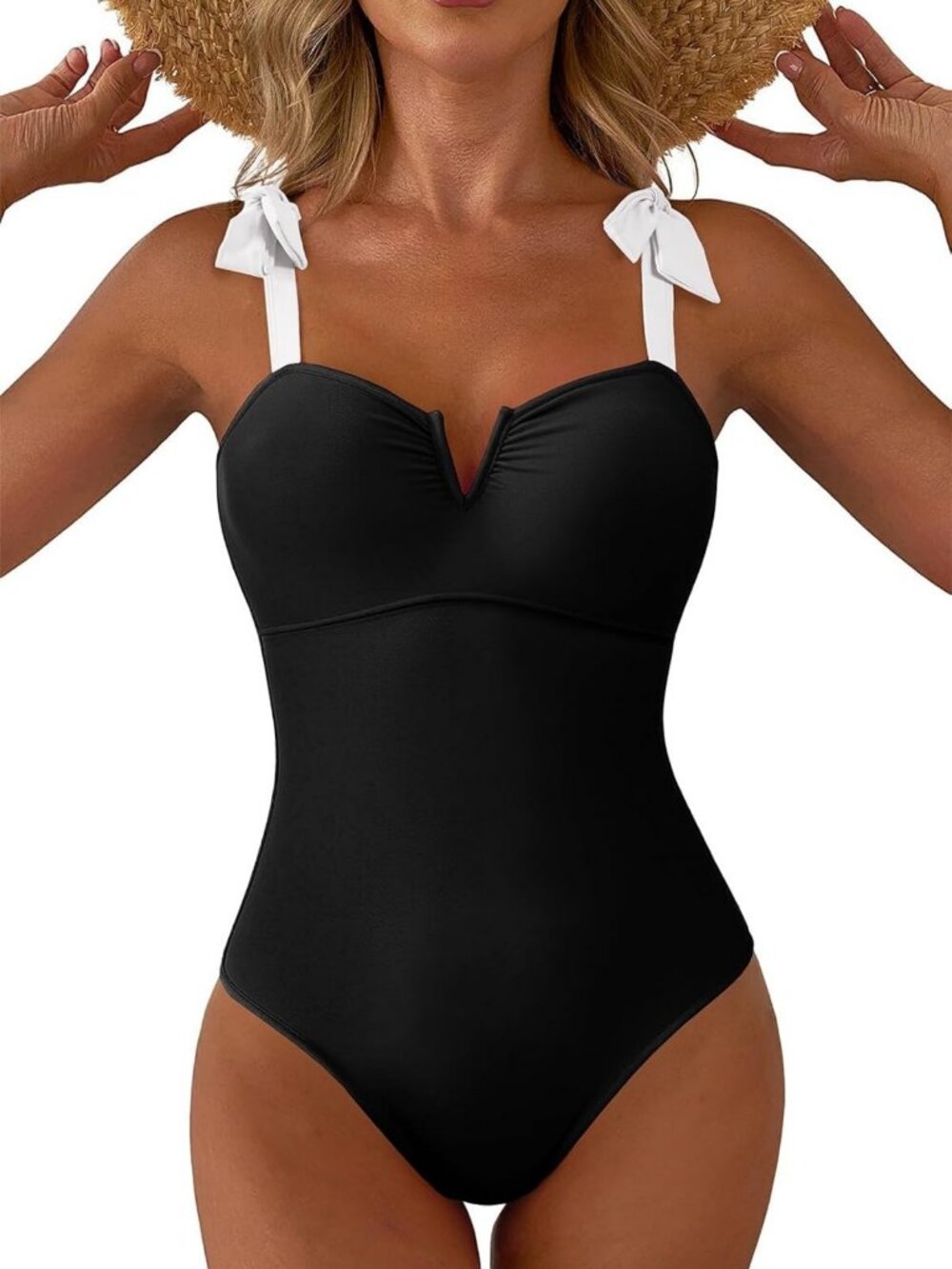 Stylish Women's One Piece Swimsuit - Tummy Control, V Neck, Perfect for Summer